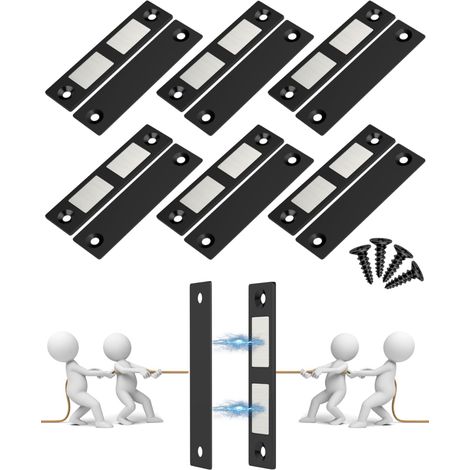 6er-Set ultradünne magnetische Schranktürverschlüsse, starke magnetische Türriegel für Schranktüren, magnetischer Verschluss für Schiebetüren, magnetische Küchenschränke, Haushalt, Schubladen, Schwarz