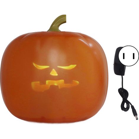 Animierter, sprechender und singender Kürbis mit LED-Projektion, Kürbislaterne, Halloween-Dekoration, 90–240 V US-Stecker
