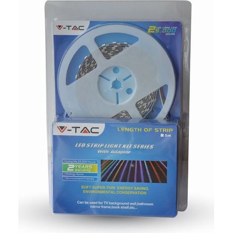 Kit de tira LED V-TAC SMD5050 30 LED/m RGB IP20 (212124+3238+3625)