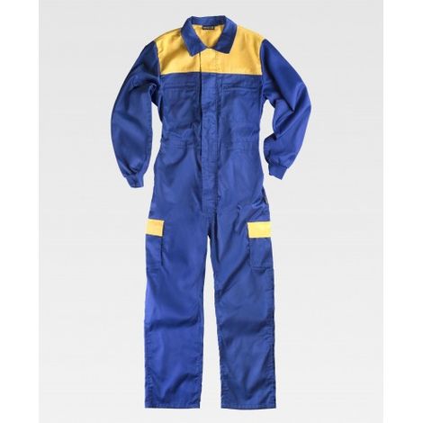 Buzo básico de trabajo multibolsillos Combi WORKTEAM C4502 62 Azulina+Amarillo