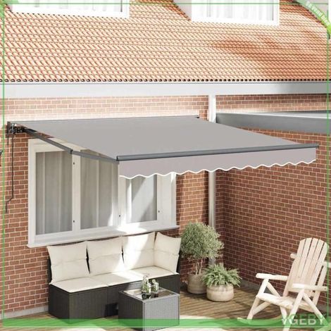 Store rétractable - FAF7291712447921 - Gris clair - 300 x 250 cm - Télécommande (1/5)