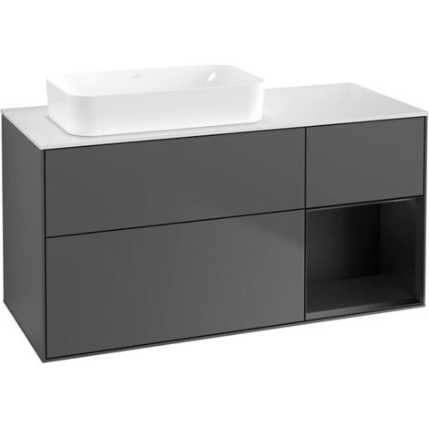 V&B Waschtischunterschrank Wandbeleuchtung Finion 120x60 cm, Reg re bla m Lac, Anthrac. m (1/2)