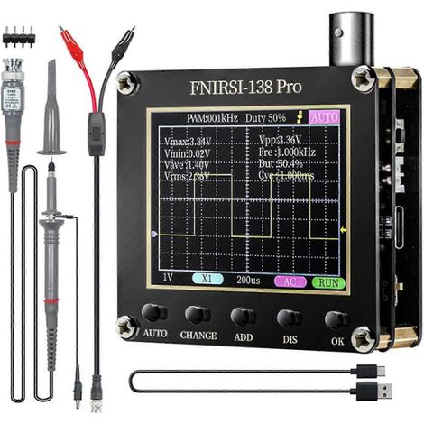 Oscilloscope numérique avec écran de 2,4 pouces et affichage transistorisé des formes d'onde des signaux