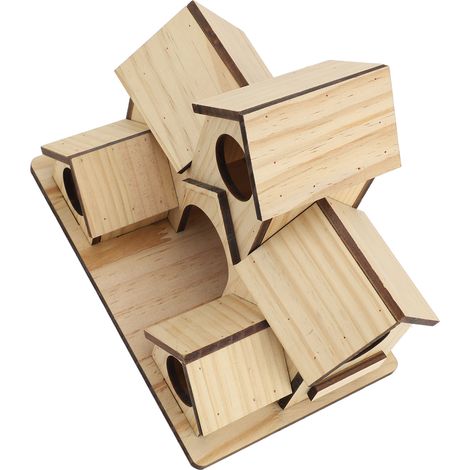 Unfertiges, hängendes Vogelhaus aus Holz zum Bemalen, Mini-Futterstelle für drinnen und draußen (1/5)
