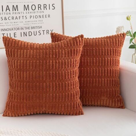 Taies d'oreiller en peluche orange, 4545cm (hors garniture), 2 pièces, décoration intérieure, canapé, canapé de salon.