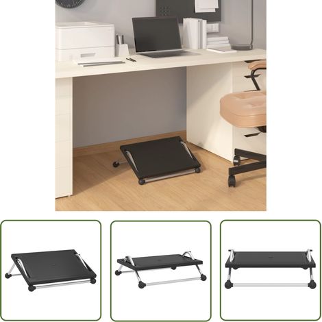 The Living Store Repose-pied Noir 45x40x13,5 cm - Repose-pieds - Pouf - Tabouret - Chaise Pied - Confort Lombaire (1/5)