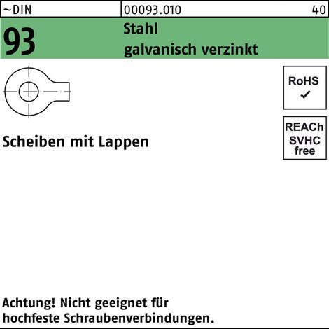 DIN 93 Stahl 13 galv. verzinkt gal Zn K 500 Stk (1/2)