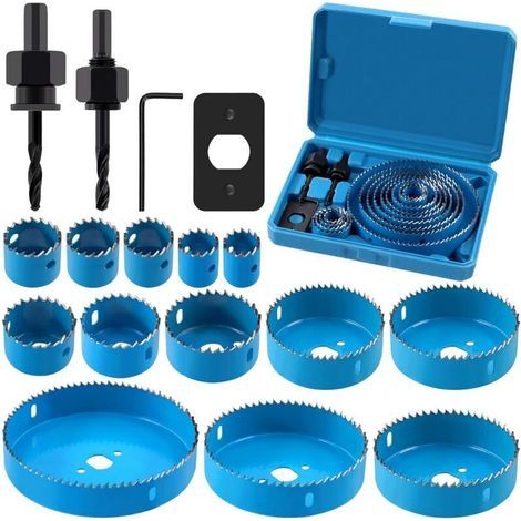 Scies Cloches Bi-Métal 17 Pièces Diamètre 19 à 127 mm Profondeur 25 mm Idéales Bois Plâtre Placo (1/4)