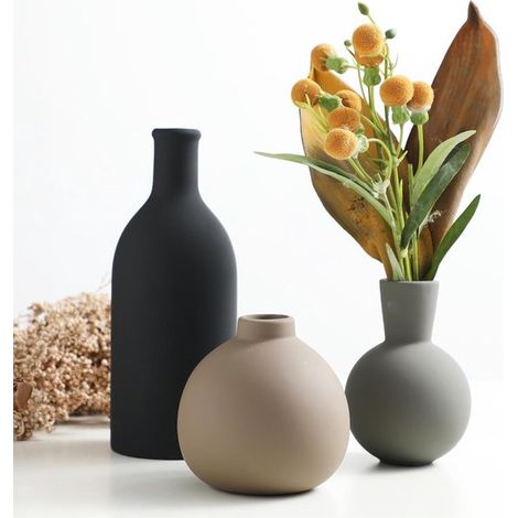 Ensemble de 3 vases en céramique - Décoration rustique style ferme (1/5)