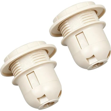 2 Pièces Douille E27, Support de Lampe à Visser en Plastique avec Anneau d'Aba-jour pour Lampes de Table Sol - Culot Moyen à Visser (1/5)