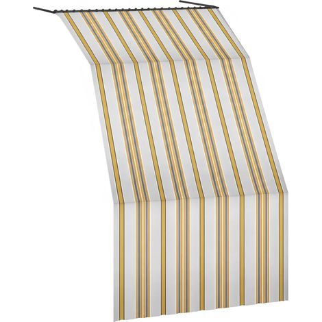 Tenda da Sole Cotone 140x250 Multiriga Giallo Lavabile Anelli Ganci