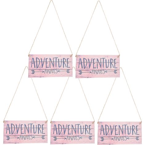 5 Ensembles de Lettures en Bois pour Enseignes Suspendues, Décoration Murale Porte Boutique Fêtes (1/5)