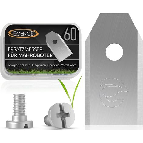 60 Lames Robot Tondeuse, Acier Inoxydable, Vis Incluses, Pour Husqvarna, Gardena, Sileno (1/5)