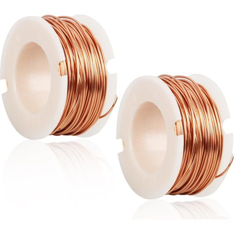 0.5mm 10m Fil de Cuivre Émaillé Magnétique, Fil Cuivre, Fils Émaillés en Cuivre, Fil de Cuivre, Pour Bobinage de Transformateurs, Moteurs,et Autres Applications Électriques (2pc) (1/5)