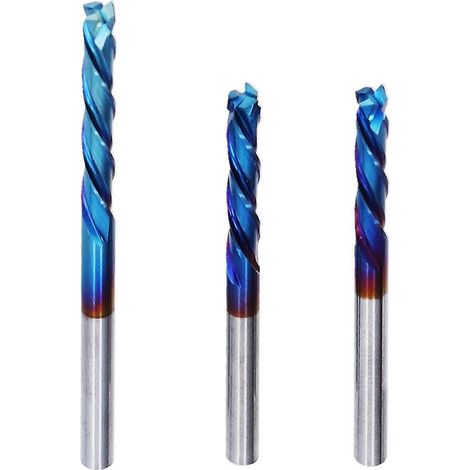 3-teiliges Schaftfräser-Set aus Wolframstahl, langlebig, verschleißfest, vielseitig einsetzbar, CNC-Fräser
