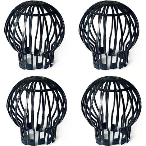 Set di 4 protezioni per grondaie, filtri anti-foglie per pluviali, filtri per fognature, prevenzione degli intasamenti, filtri, reti filtranti, protezioni per grondaie, detergenti (1/4)