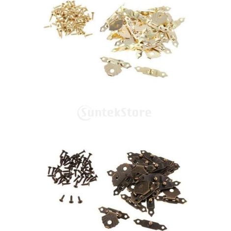 24 fermoirs à boucle triangulaire antique pour boîte à bijoux en bois (1/5)