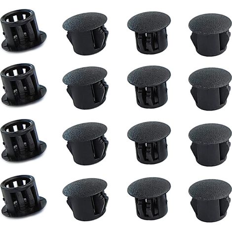 16 pièces Bouchon de trou, 13mm Plastique résistant, Noir Cache-vis pour meubles, étagères et bricolage (1/5)