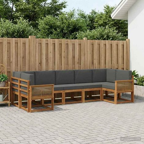 vidaXL Outdoor-Sofagarnitur 7 Stk. Natur und Anthrazit (1/5)