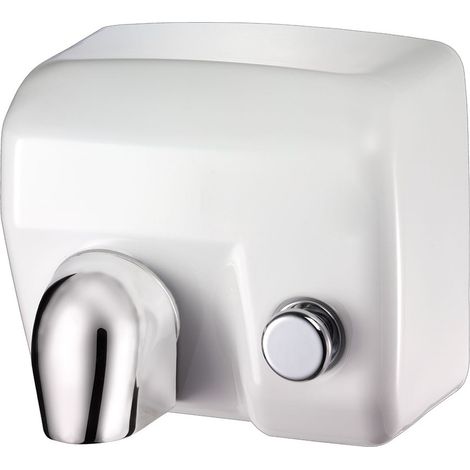Asciugamani elettrico con pulsante 2400W in acciaio bianco (1/3)