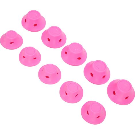 Bigoudis roses en caoutchouc sans chaleur, sans pince, pour coiffer et onduler les cheveux (1/5)