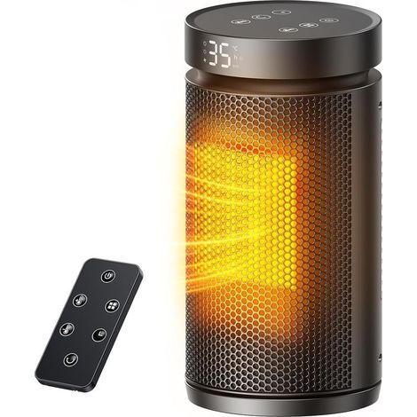 Chauffage d'appoint 2000W Radiateur Soufflant ECO Thermostat Réglable + 3 Modes Radiateur Electrique 12H Minuterie 70° Oscillation Chauffage Soufflant en Toute Sécurité pour Maison Bureau (1/5)
