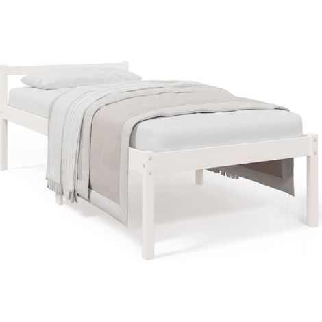 Maison Exclusive - Cama senior individual sin colchón blanco 90x1