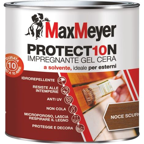 MaxMeyer PROTECT10N, Impregnante a Solvente per Esterni, Noce Scuro, 0.75L (1/6)