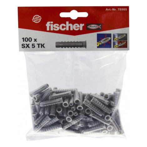 Nylondübel für Vollmaterial SX 5 TK - 20 Beutel/Beutel