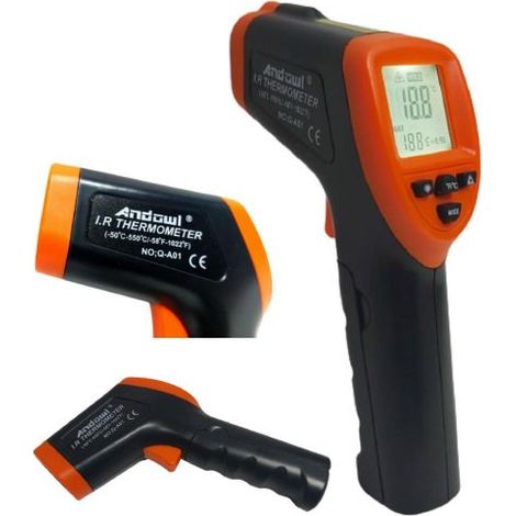 TERMOMETRO LASER DIGITALE INFRAROSSI DA-50° MAX 550° C MISURA TEMPERATURE (NO UMANA) (1/5)