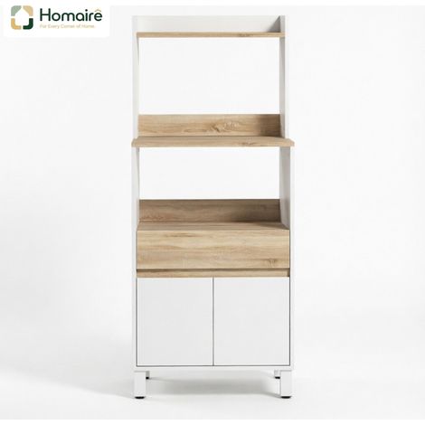 Meuble de rangement blanc avec étagères en blanc 60 x 40 x 131 cm HOMAIRE (1/5)