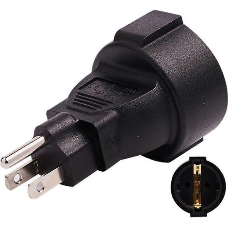 Adaptateur secteur 3 broches US vers 3 broches EU, connecteur mâle-femelle, 110-250 V, large plage de tension (1/5)