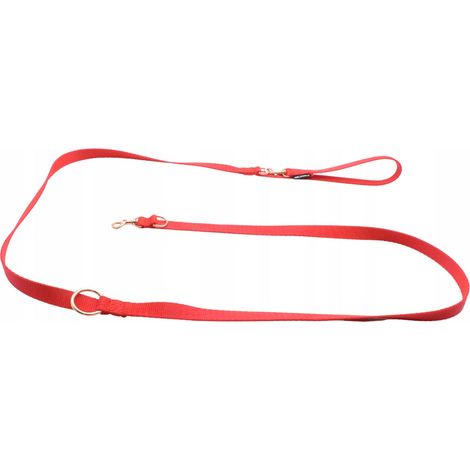 NELSON-X BASIC GOLD 3 M GUINZAGLIO REGOLABILE PER CANI PICCOLO MOSCHETTONE ATTACCHI ORO (1/5)