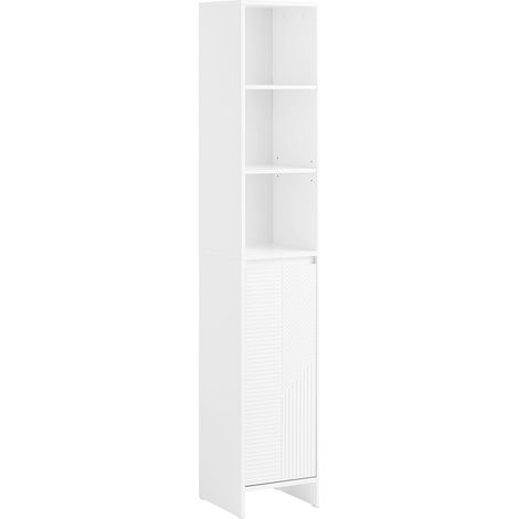SoBuy Mobile colonna bagno con portabiancheria e Mobiletto stretto salvaspazio Bianco L30P30A170 cm BZR158-W (1/5)
