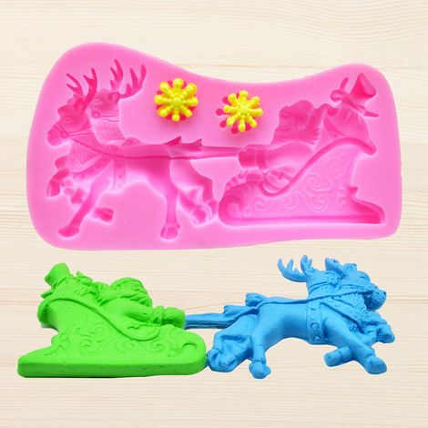 Weihnachtliche Silikon-Backform, dekorative Kuchen-, Fondant- und Schokoladenform (Nr. 10) (1/5)
