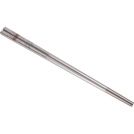 Baguettes En Acier Inoxydable - Motif Gravé - Pour Sushi Et Nouilles - 1 Paire (1/2)