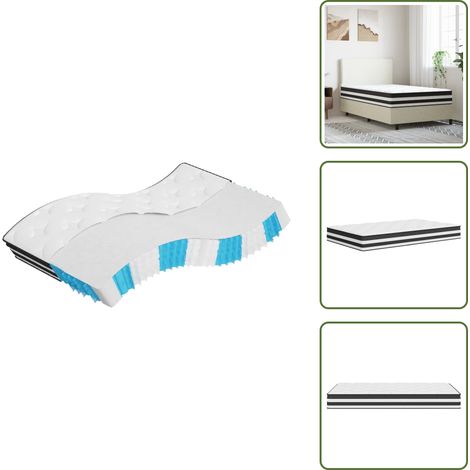 The Living Store Matelas à ressorts ensachés moyen 100x200 cm - Matelas À Ressorts Ensachés - Matelas Confortable - Matelas Double Zone - Matelas Support Lombaire - Literie (1/5)