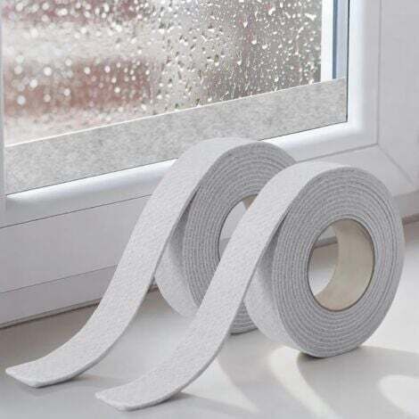 Bandes adhésives absorbantes pour vitres, bandes anti-condensation, 200 x 3 cm, ruban adhésif en feutre de coton pour fenêtres (lot de 2,Beige) (1/5)