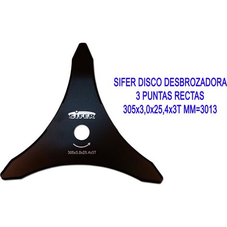 Disco Decespugliatore Sifer 3 Punte Dritte 305 mm x 3,0 mm x 25,4 mm 3T MM3013