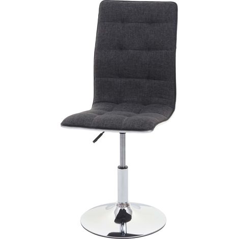 Chaise à manger cuisine pivotant hauteur réglable en tissu gris base acier 040002212 (1/5)