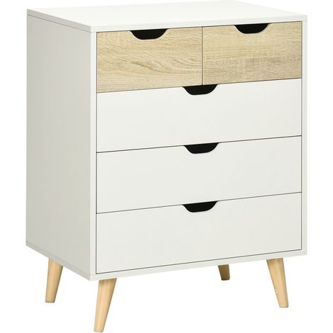 Commode scandinave 5 tiroirs SHANICE (1/5)