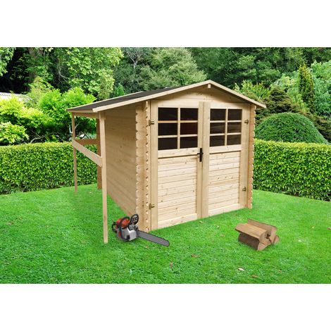 Onlywood Casetta in legno da giardino SAT 239 x 198 x 207 h. cm - con Tettoia (1/3)