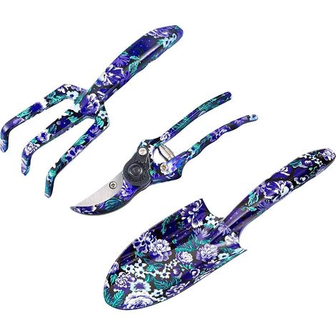 Ensemble de 3 outils de jardin en aluminium avec impression violette - Skovling, Tran