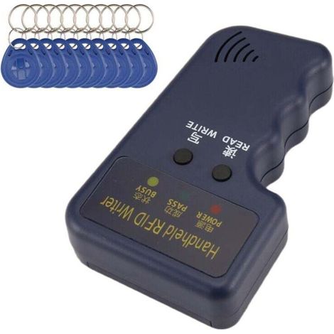 Lector RFID portátil Crezuo de 125 kHz, copiador de tarjetas reprogramable con capacidad para 10 tarjetas, clonador de identidad.-Crezuo