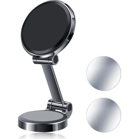 (Noir)Support Téléphone Voiture - Aimanté - Réglable - Rotation 360 degrés - Compatible iPhone et Samsung (1/4)