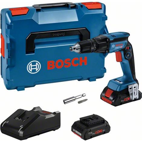 Visseuse plaquiste sans fil GTB 18V-45 BOSCH PROFESSIONAL 06019K7002 avec 2 batteries 4 Ah ProCORE 18V, chargeur GAL 18V-40, L-BOXX