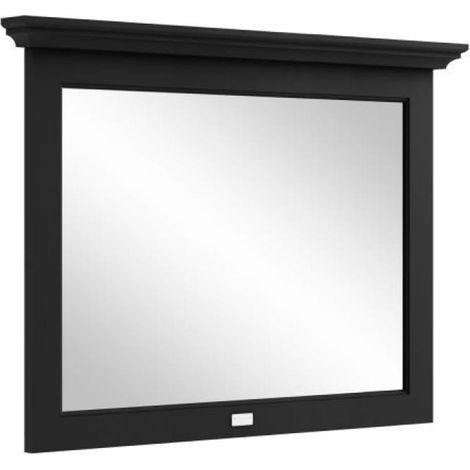 Bayswater Flat Bathroom Mirror 1000mm Wide - Matt Black (1/2)