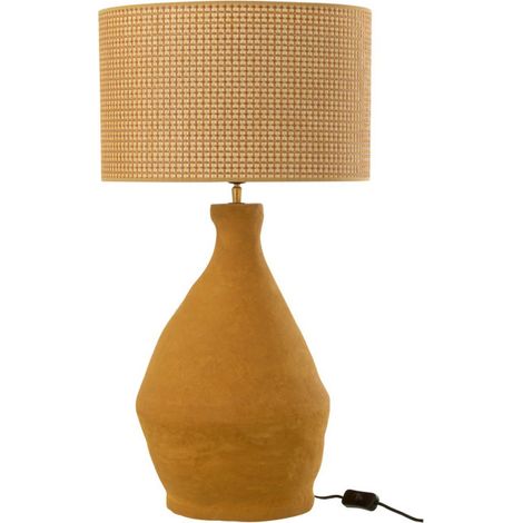 Lampe à Poser en Papier Mâché "Indus" 70cm Jaune (1/3)