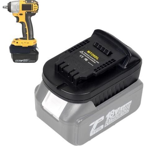 Adaptateur de batterie MT20DL, compatible avec les batteries au lithium Makita 18v, peut être converti en batteries au lithium Dewalt 18v-20v, compatible avec les outils électriques sans fil Dewalt 18 (1/4)