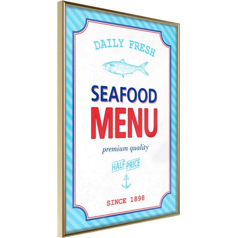 Affiche Murale Encadrée "Daily Fresh" 21 x 30 cm Or
